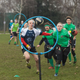 The Keele Squirrels (in green) play the Radcliffe Chimeras during the Crumpet Cup quidditch tournament on Clapham Common on February 18, 2017 in London, England.